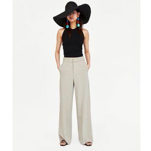 NWT Zara Linen Wide Leg High Waisted Pants